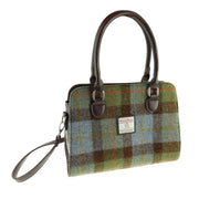 Harris Tweed Findhorn Curved Bottom Handbag - Midi Tote with Adjustable Strap - Heritage Of Scotland - MacLeod Tartan (COL015)