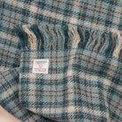 Harris Tweed Fringed Scarf with Fleece Back - Duck Egg & Cream Check - Heritage Of Scotland -