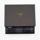 Harris Tweed Fringed Scarf with Fleece Back - Grey and Black Tartan - Heritage Of Scotland -