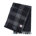 Harris Tweed Fringed Scarf with Fleece Back - Grey and Black Tartan - Heritage Of Scotland -