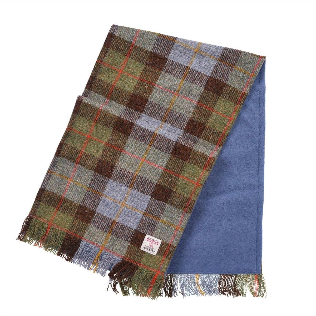 Harris Tweed Fringed Scarf with Fleece Back - MacLeod Tartan - Heritage Of Scotland -