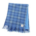 Harris Tweed Fringed Scarf with Fleece Back - Made in UK - Heritage Of Scotland - Light Blue Check (COL129)