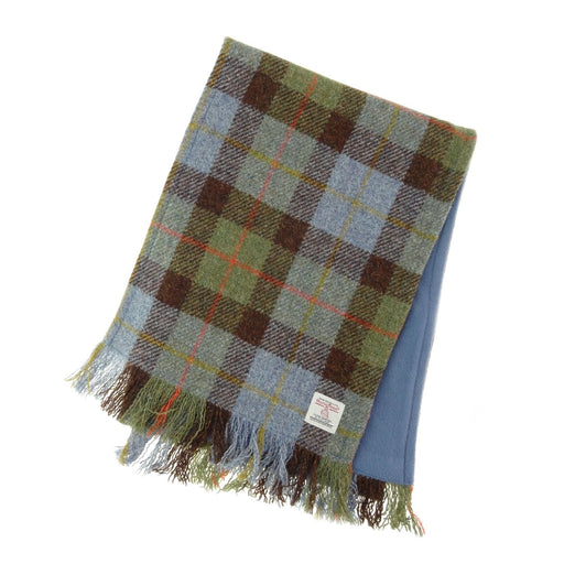 Harris Tweed Fringed Scarf with Fleece Back - Made in UK - Heritage Of Scotland - MacLeod Tartan (COL015)