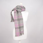 Harris Tweed Fringed Scarf with Fleece Back - Soft Pink Buchanan - Heritage Of Scotland -