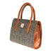 Harris Tweed Handbag – Classic Wool Tote with Leather Trim - Heritage Of Scotland - BLUE & BROWN CHECK HB / TAN