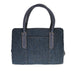 Harris Tweed Handbag – Classic Wool Tote with Leather Trim - Heritage Of Scotland - NAVY BLUE HERRINGBONE / BLUE