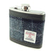 Harris Tweed Hip Flask Grey/Black Tartan - Heritage Of Scotland - GREY/BLACK TARTAN