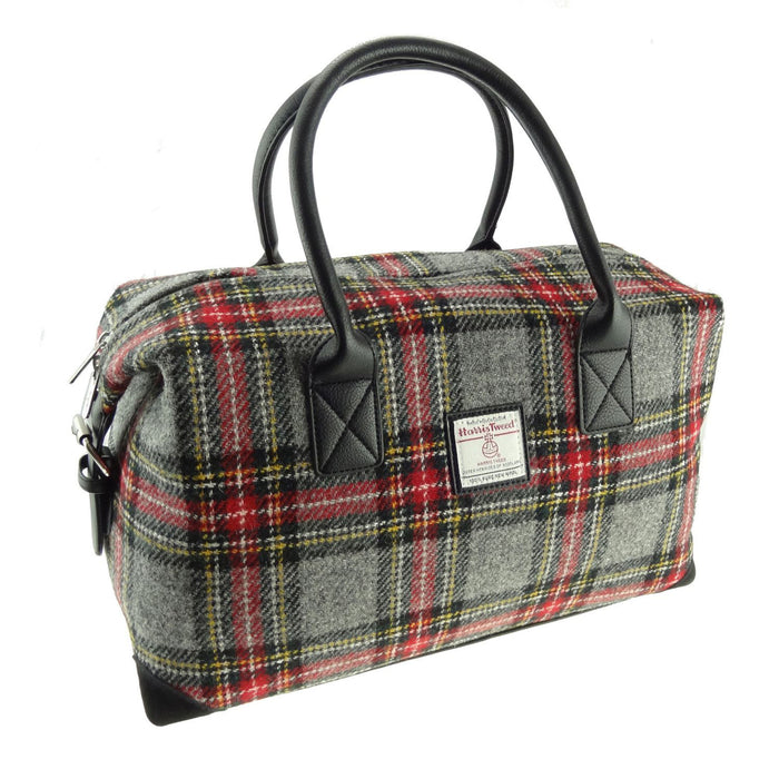 Harris Tweed Holdall Grey/Red Tartan - Heritage Of Scotland - GREY/RED TARTAN