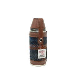 Harris Tweed Hunting Flask - Grey with Rust Overcheck (COL127) - Heritage Of Scotland - 
