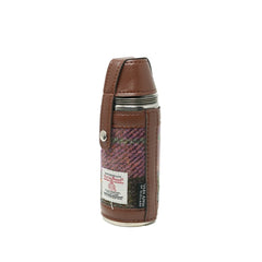 Harris Tweed Hunting Flask - Muted Green & Rose Pink Tartan (COL137) - Heritage Of Scotland - 