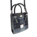 Harris Tweed Keltie Tall Mini Tote Bag - Wool Crossbody Tote - Heritage Of Scotland - Grey and Black Tartan (COL095)
