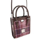 Harris Tweed Keltie Tall Mini Tote Bag - Wool Crossbody Tote - Pink/Burgundy Check (COL154) - Heritage Of Scotland -