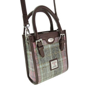 Harris Tweed Keltie Tall Mini Tote Bag - Wool Crossbody Tote - Heritage Of Scotland - Soft Pink Buchanan (COL134)