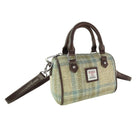 Harris Tweed Kilbride Mini Bowling Bag - Small Shoulder and Handbag - Beige Stewart (COL132) - Heritage Of Scotland -