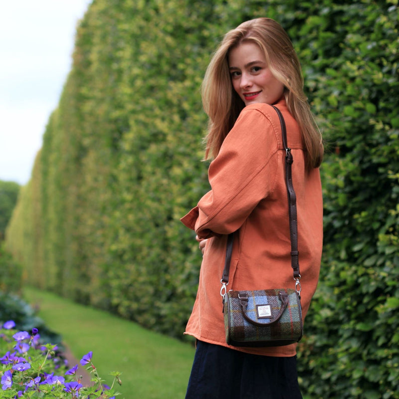 Harris Tweed Kilbride Mini Bowling Bag - Small Shoulder and Handbag - Heritage Of Scotland - MacLeod Tartan (COL015)