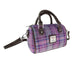 Harris Tweed Kilbride Mini Bowling Bag - Small Shoulder and Handbag - Heritage Of Scotland - Purple & Mint Check (COL146)
