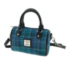 Harris Tweed Kilbride Mini Bowling Bag - Small Shoulder and Handbag - Heritage Of Scotland - Sea Blue Check (COL092)