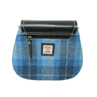 Harris Tweed Ladies Leather Shoulder Bag – Blue Check & Black - Heritage Of Scotland - Blue Check / Black