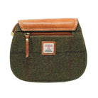 Harris Tweed Ladies Leather Shoulder Bag – Dark Green Check & Tan - Heritage Of Scotland - Dark Green Check / Tan