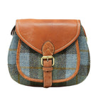 Harris Tweed Ladies Leather Shoulder Bag – Lovat Check & Tan - Heritage Of Scotland - Lovat Check / Tan