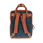 Harris Tweed & Leather Large Backpack - BLACK WATCH / TAN - Heritage Of Scotland -