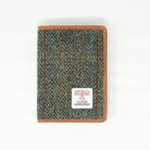Harris Tweed Leather Passport Cover - Heritage Of Scotland - BLUE & BROWN CHECK HB / TAN