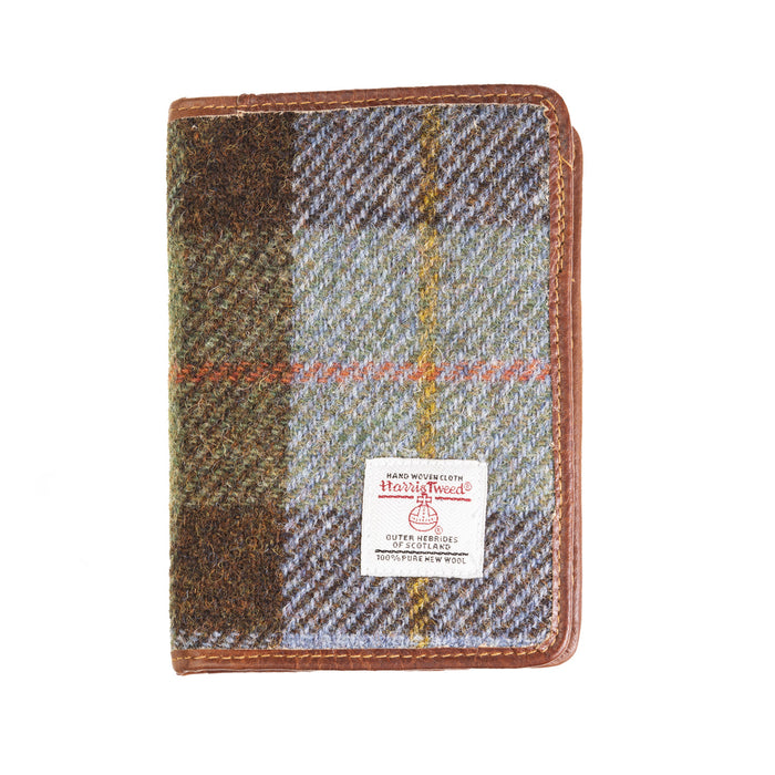 Harris Tweed Leather Passport Cover Lovat Check / Tan - Heritage Of Scotland - LOVAT CHECK / TAN