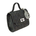 Harris Tweed Nochty Really Wee Bag - Mini Tartan Handbag - Charcoal Herringbone (COL001) - Heritage Of Scotland -