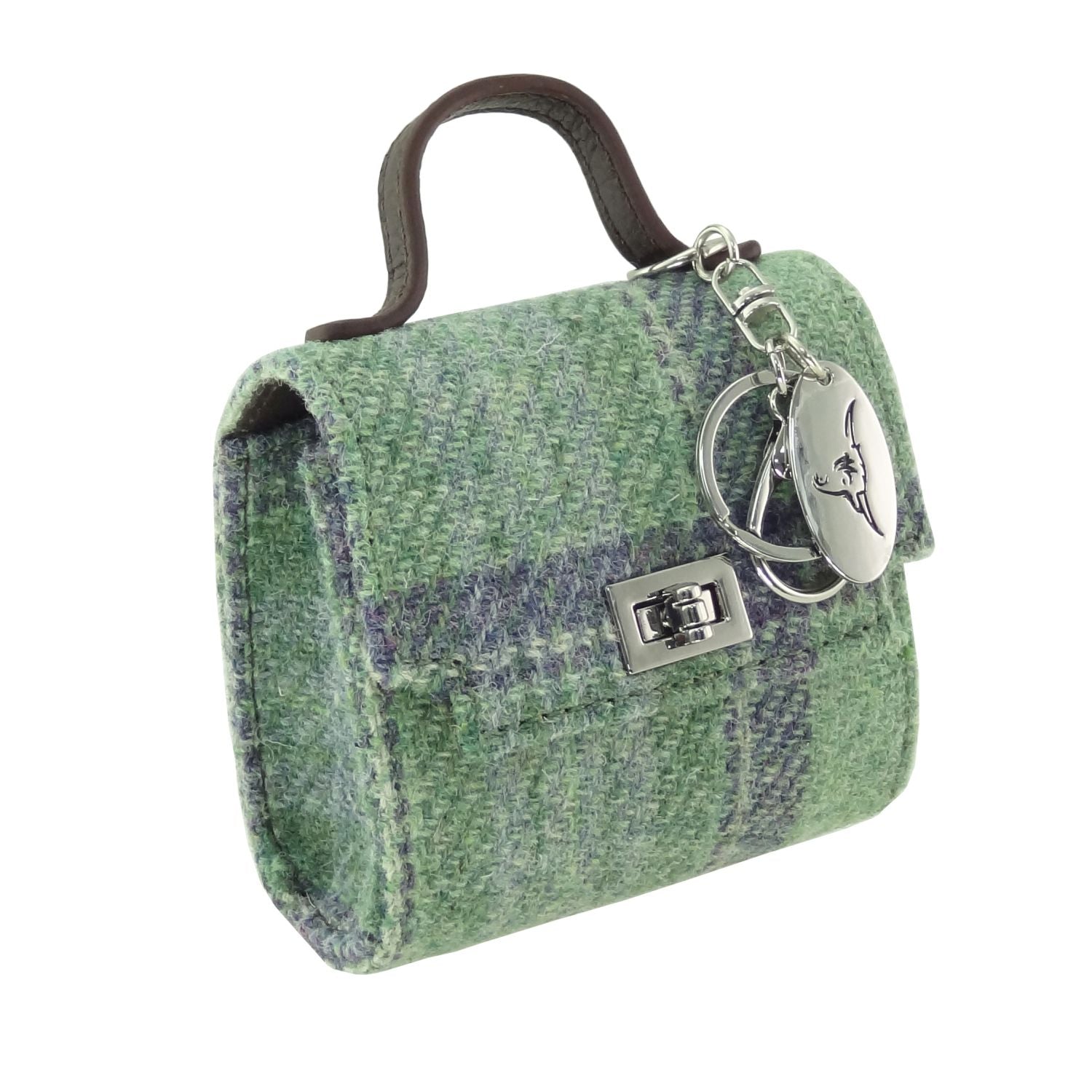 Harris Tweed Nochty Really Wee Bag - Mini Tartan Handbag - Heritage Of Scotland - Faded Green Stewart (COL139)