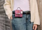 Harris Tweed Nochty Really Wee Bag - Mini Tartan Handbag - Grey/Black Tartan (COL095) - Heritage Of Scotland -