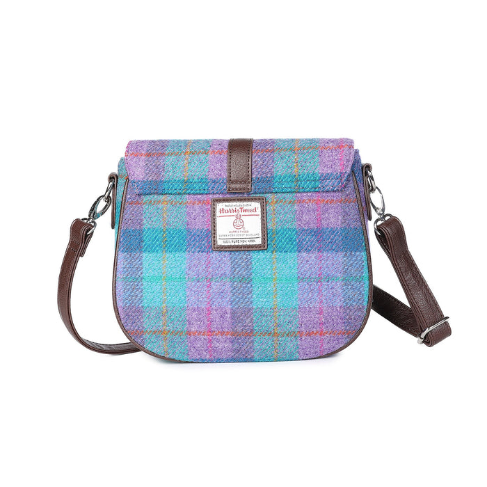 Harris Tweed Shoulder Bag Green & Purple Check - Heritage Of Scotland - GREEN & PURPLE CHECK