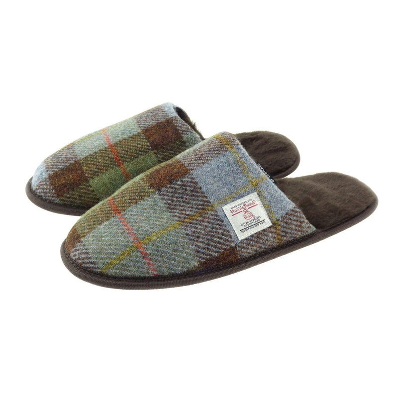 Harris Tweed Slippers with Faux Fur Lining | Warm & Comfortable - Heritage Of Scotland - MacLeod Tartan