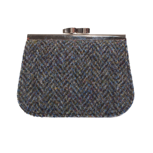 Harris Tweed Small Clasp Purse - Charcoal Herringbone - Heritage Of Scotland - CHARCOAL HERRINGBONE