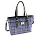 Harris Tweed Spey Tote Bag - Large Adjustable Shoulder Tote - Heritage Of Scotland - Bold Purple Check (COL089)