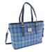 Harris Tweed Spey Tote Bag - Large Adjustable Shoulder Tote - Heritage Of Scotland - LIght Blue Check (COL129)