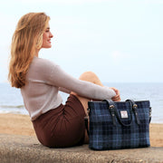 Harris Tweed Spey Tote Bag - Large Adjustable Shoulder Tote - Heritage Of Scotland - MacLeod Tartan (COL015)