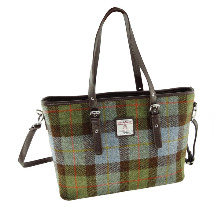Harris Tweed Spey Tote Bag - Large Adjustable Shoulder Tote - Heritage Of Scotland - MacLeod Tartan (COL015)