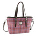Harris Tweed Spey Tote Bag - Large Adjustable Shoulder Tote - Heritage Of Scotland - Pink Check (COL103)