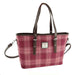 Harris Tweed Spey Tote Bag - Large Adjustable Shoulder Tote - Heritage Of Scotland - Salmon Pink Check (COL099)
