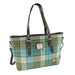 Harris Tweed Spey Tote Bag - Large Adjustable Shoulder Tote - Heritage Of Scotland - Turquoise Tartan (COL122)