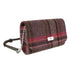 Harris Tweed Strathy Wallet Shoulder Bag - Scottish Compact Handbag - Heritage Of Scotland - Burgundy & Pink Stewart Tartan (COL144)