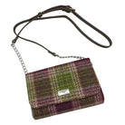 Harris Tweed Strathy Wallet Shoulder Bag - Scottish Compact Handbag - Heritage Of Scotland - Heather Check (COL125)