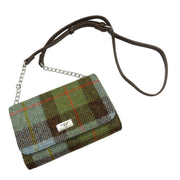 Harris Tweed Strathy Wallet Shoulder Bag - Scottish Compact Handbag - Heritage Of Scotland - MacLeod Tartan (COL015)