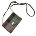 Harris Tweed Strathy Wallet Shoulder Bag - Scottish Compact Handbag - Heritage Of Scotland - Muted Green & Rose Pink Tartan (COL137)