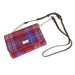 Harris Tweed Strathy Wallet Shoulder Bag - Scottish Compact Handbag - Heritage Of Scotland - Orange/Purple Tartan (COL142)