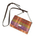 Harris Tweed Strathy Wallet Shoulder Bag - Scottish Compact Handbag - Heritage Of Scotland - Peach and Purple Tartan (COL124)