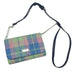 Harris Tweed Strathy Wallet Shoulder Bag - Scottish Compact Handbag - Heritage Of Scotland - Soft Blue and Pink Tartan (COL135)