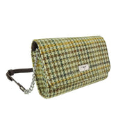 Harris Tweed Strathy Wallet Shoulder Bag - Scottish Compact Handbag - Heritage Of Scotland - Yellow, Green & Brown Dogtooth (COL149)