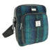 Harris Tweed Tay Travel Bag – Stylish Scottish Day Bag - Heritage Of Scotland - Blue with Turquoise Overcheck (COL119)