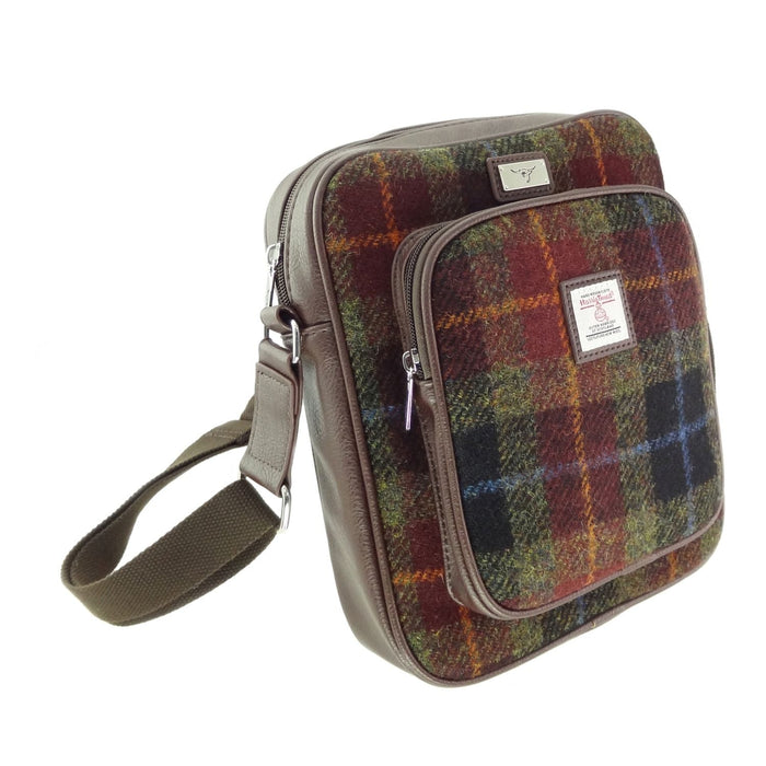 Harris Tweed Tay Travel Bag – Stylish Scottish Day Bag - Heritage Of Scotland - Rust Check (COL059)